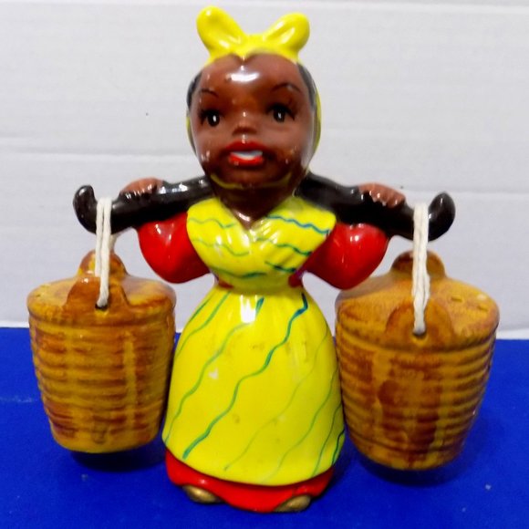 Vintage Black American Baker Cook Chef Salt and Pepper Shakers - Picture 1 of 4